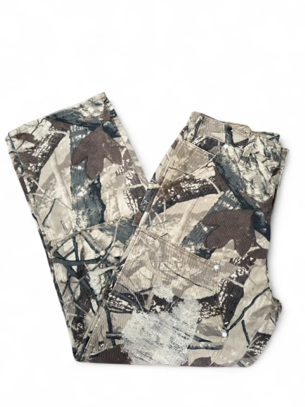 Memory Lane Double-Knee Distressed Camo Men’s Pants Size W34 x L32 (NWT)